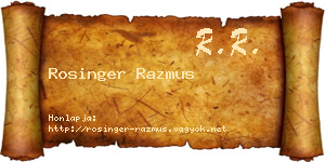 Rosinger Razmus névjegykártya
